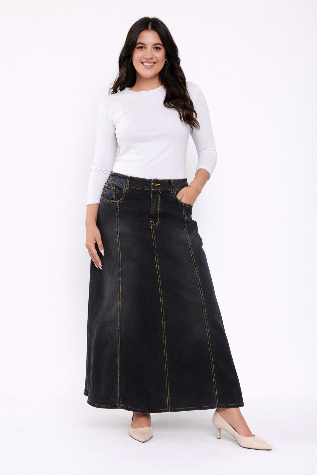 חצאית ג'ינס מקסי