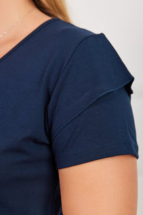 חולצת V הדפס PARIS