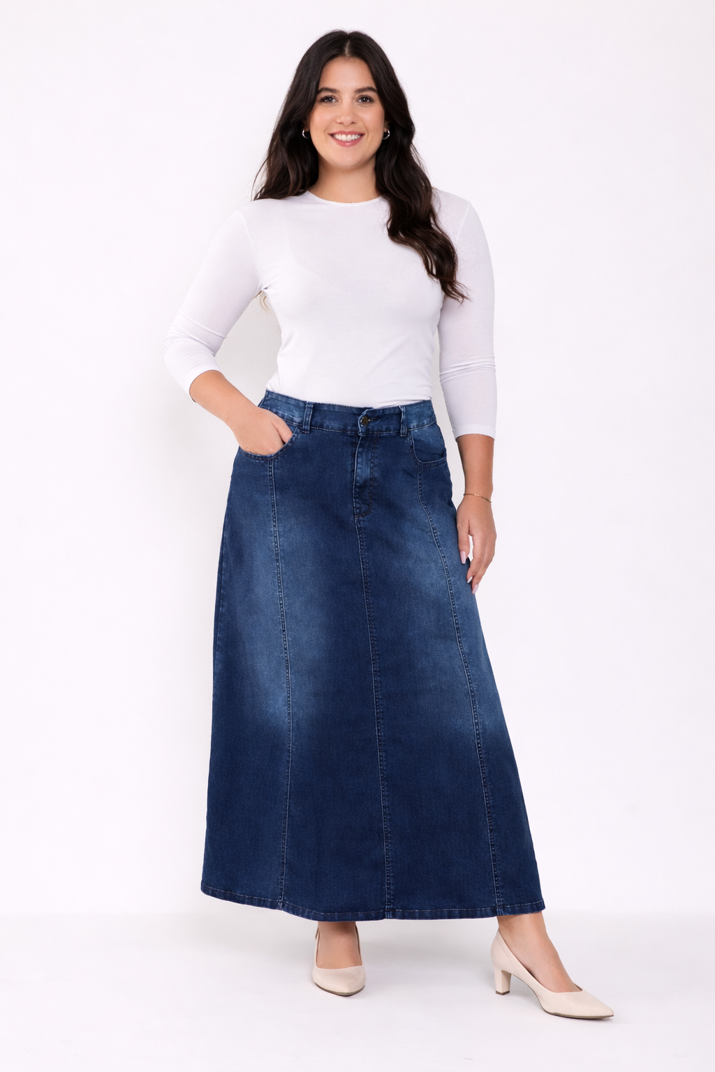 חצאית ג'ינס מקסי