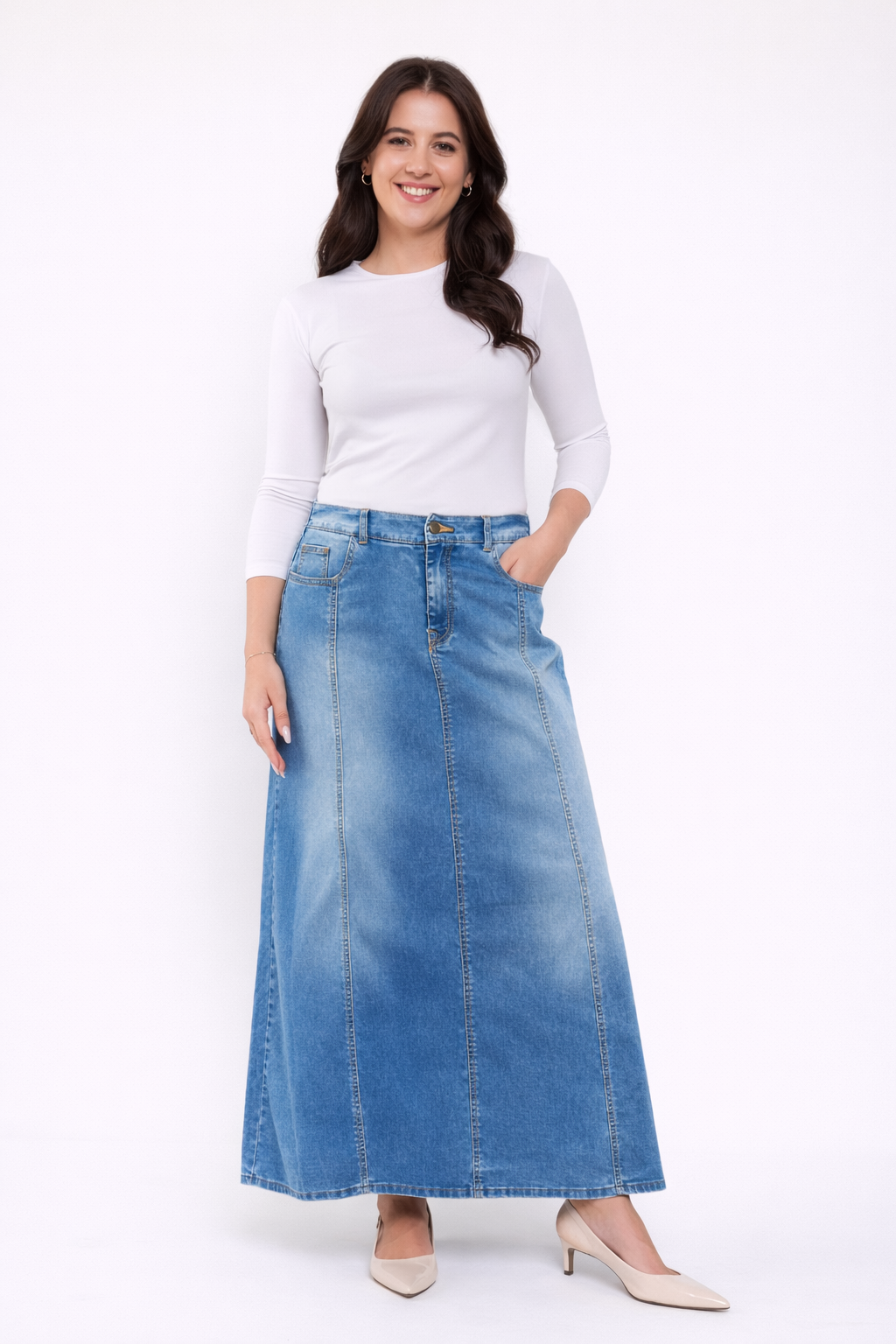 חצאית ג'ינס מקסי